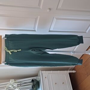 FIGS Womens Green Scrub Technical Jogger Mesh Lined‎ Pants Pockets Elastic S-LG